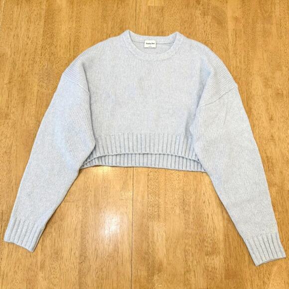 Aritzia Sunday Best Peggy Light Blue Merino Wool Blend Sweater NWOT - Picture 5 of 9